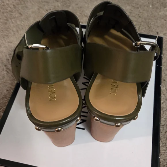 Nine West Olive Green Strappy Heels - Picture 5 of 9